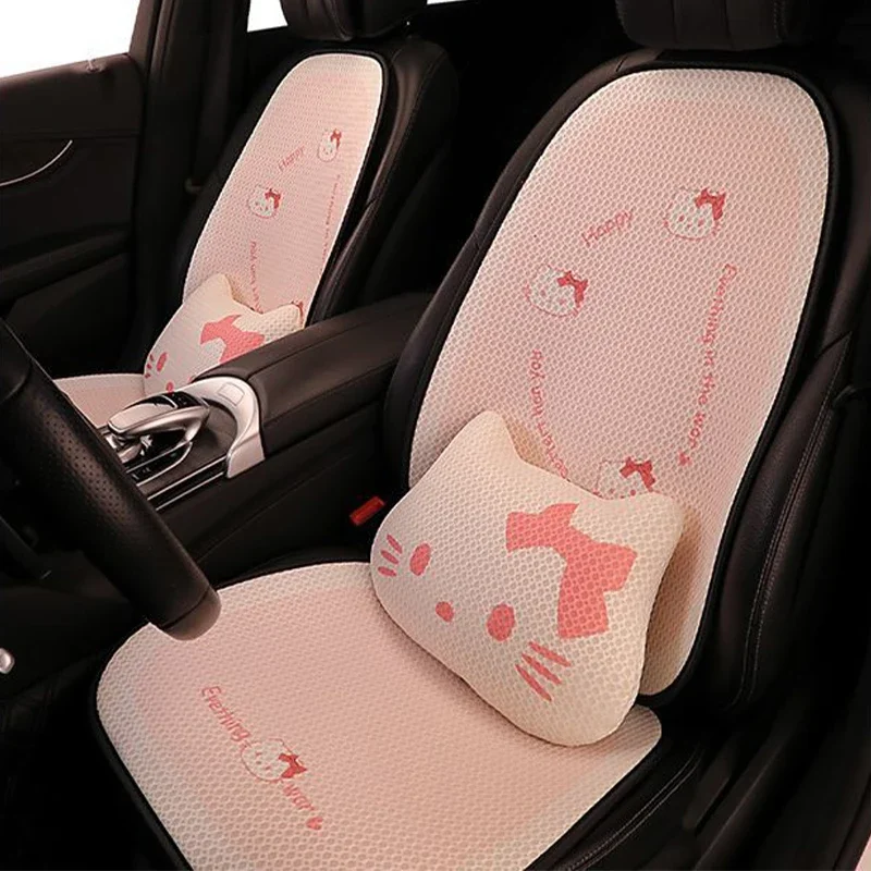 

Sanrio Kawaii Hello Kitty Car Seat Cushion Anime Cartoon Cute Exquisite Universal Car Interior Decoration Headrest Lumbar Pillow