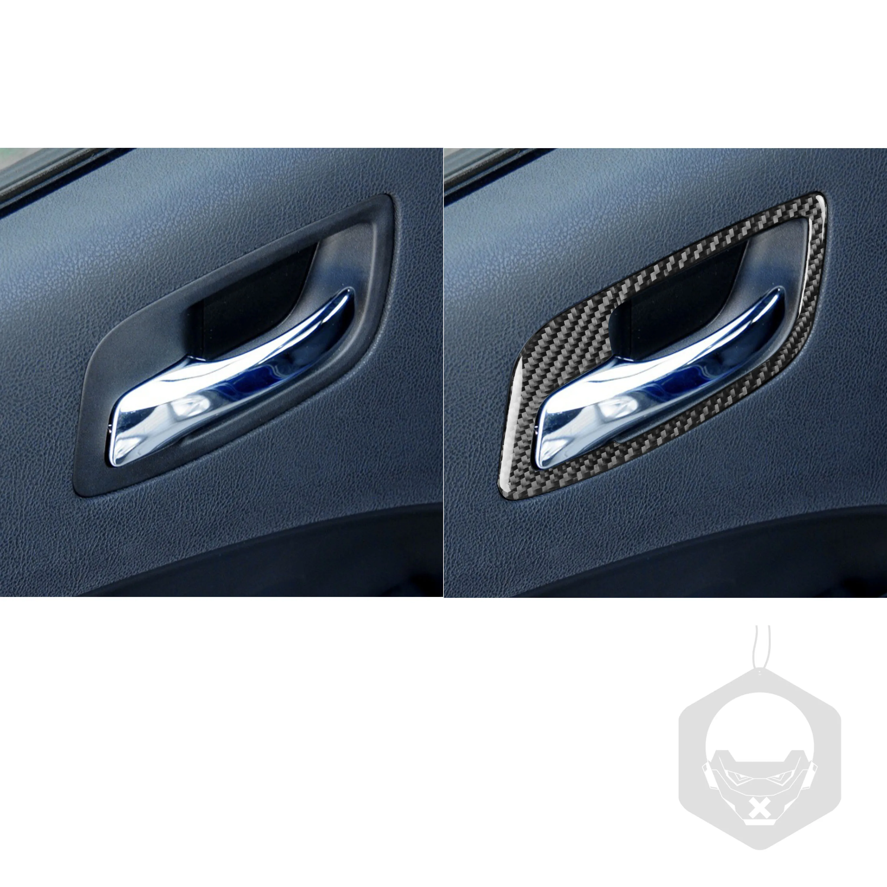 For Dodge Charger 2015-up Accessories Real Soft Carbon Fiber Interior Door Handle Panel Cover Trim Sticker Decoration