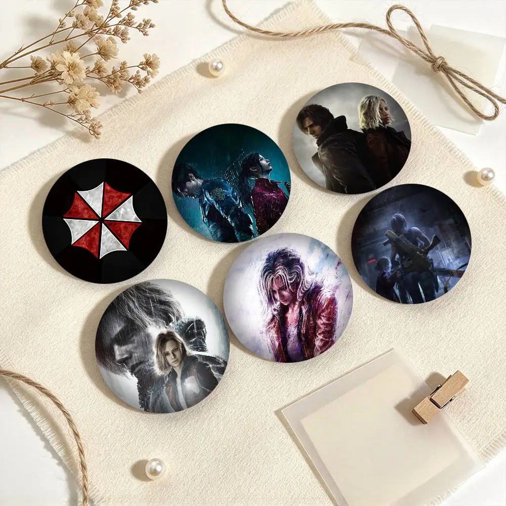 R-Resident Evil Game   25mm 32mm 44mm 58mm 75mm Brooches Badges Pins for Accessories Gift