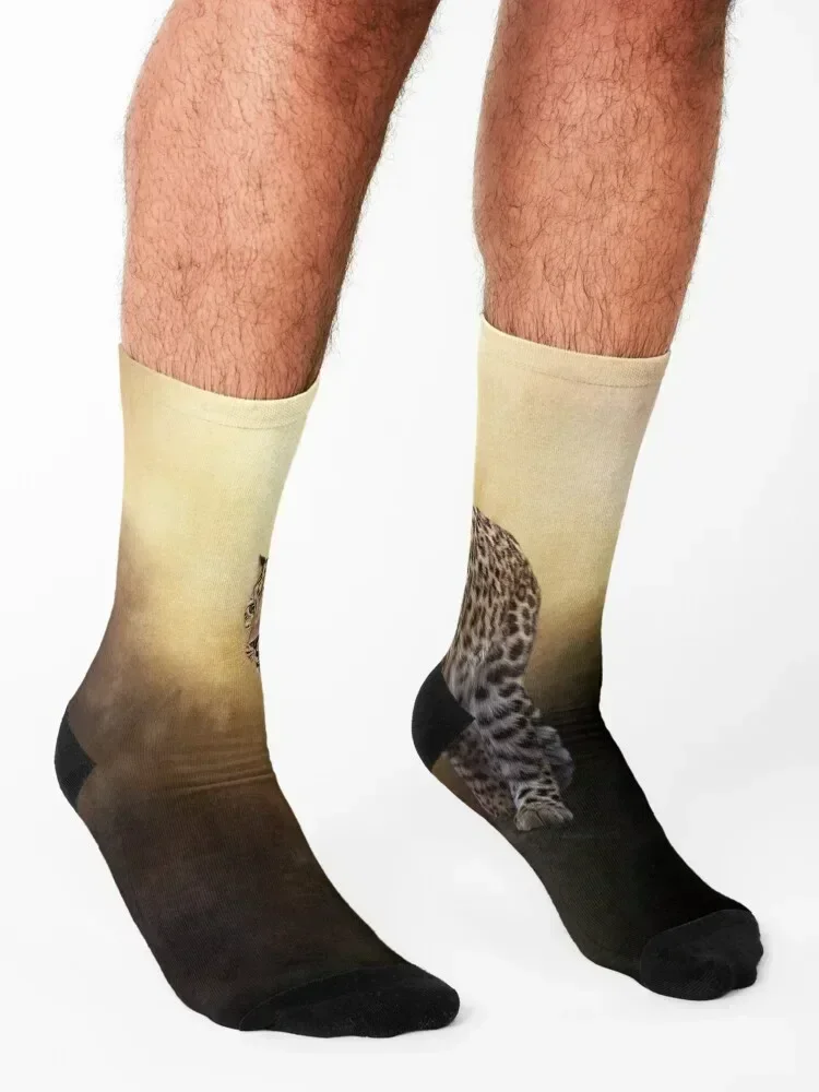 Amur leopard Socks Children's men cotton high quality cute golf Men's Socks Women's