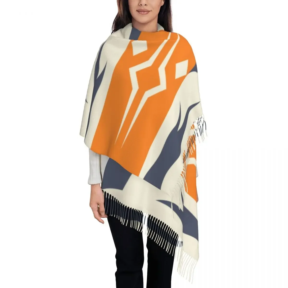 Stylish Fulcrum Ahsoka Tano Tassel Scarf Women Winter Fall Warm Shawls Wraps Female Sci Fi Wars TV show Scarves