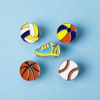 Football Basketball Baseball Rugby Volleyball Enamel Pins Soccer Clothes Shoes Gloves Field Trophy Brooches For Sport Lovers