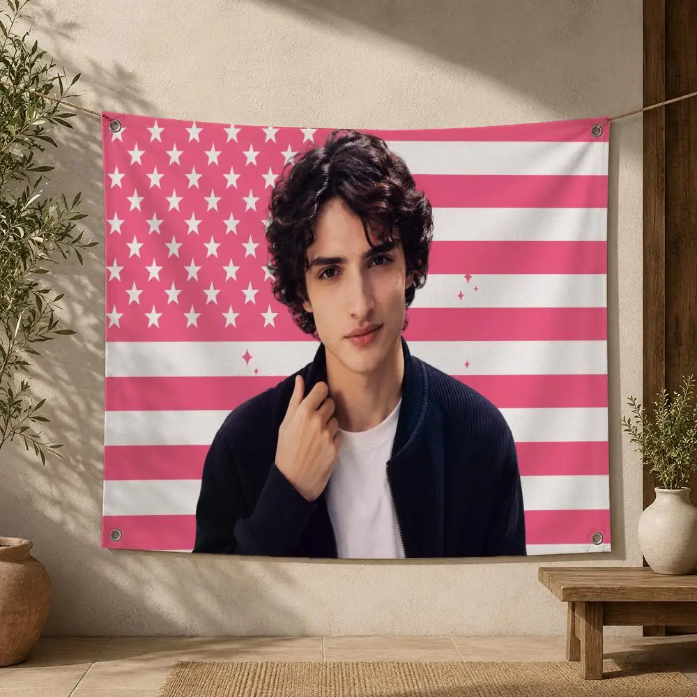 Actor Finn Wolfhard Flags Home Yard & Garden Decor Banner - Indoor Outdoor Wall Hanging Flag