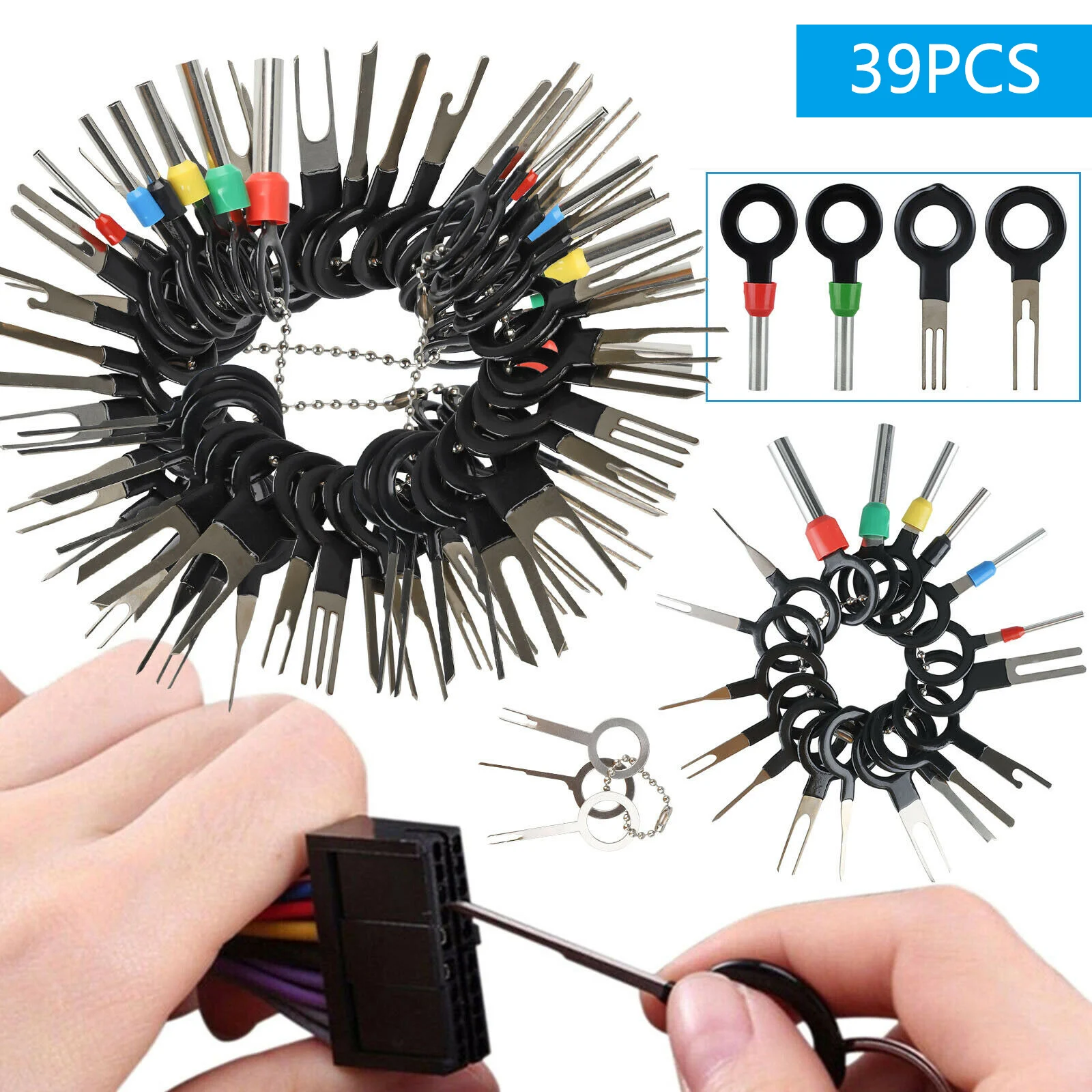 39Pcs Wire Terminal Removal Tool Car Electrical Wiring Crimp Connector Pin Kit