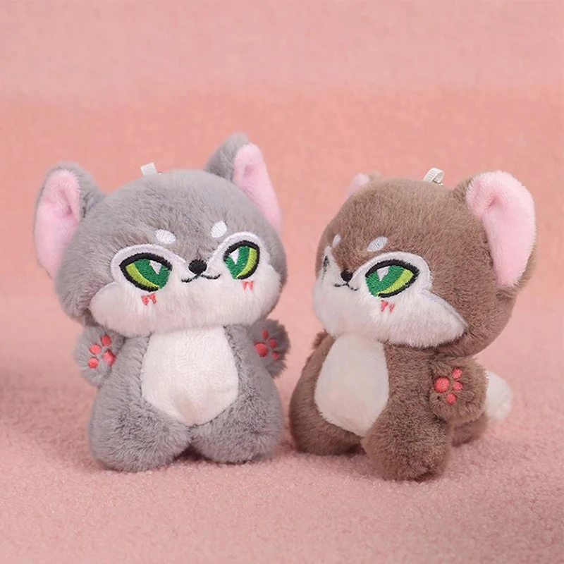 LLavero de muñeco de peluche de lobo Animal suave, juguete de lobo de emoción bonito, llavero encantador de peluche, regalo de cumpleaños para mujeres y niñas, 1 Uds.
