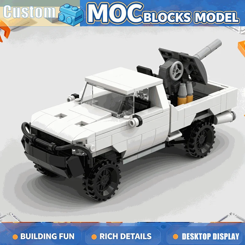 428 PCS MOC Off Road SUV Pickup Tactical Turret Vehicle Model Custom Building Blocks Creative Assembly Toy Display Gift Series