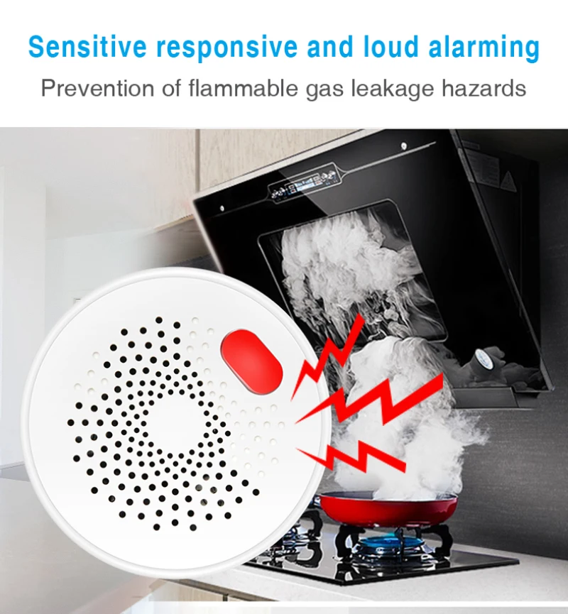 Tuya умный дом Wi-Fi датчик природного газа горючий бытовой умный сжиженный нефтяной газ сигнализация утечки детектор пожарная безопасность защита