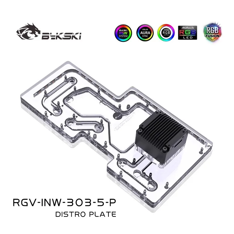 BYKSKI-Solución de canal de agua con placa acrílica, uso para chasis IN WIN 303/305 para CPU GPU Block/3PIN RGB/combo DDC