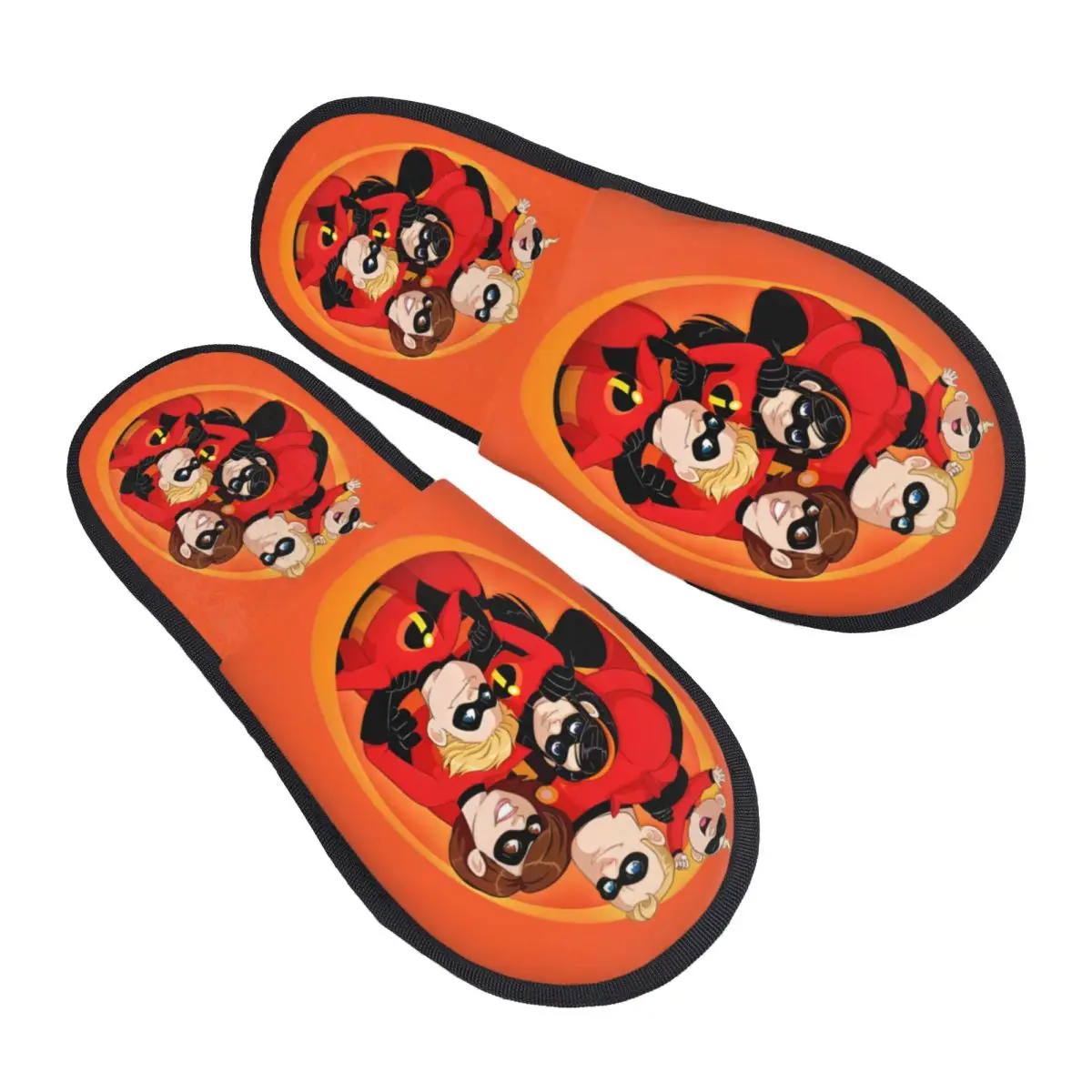 

Custom The Incredibles Cozy Scuff Memory Foam Slippers Women Superhero Film Spa House Shoes