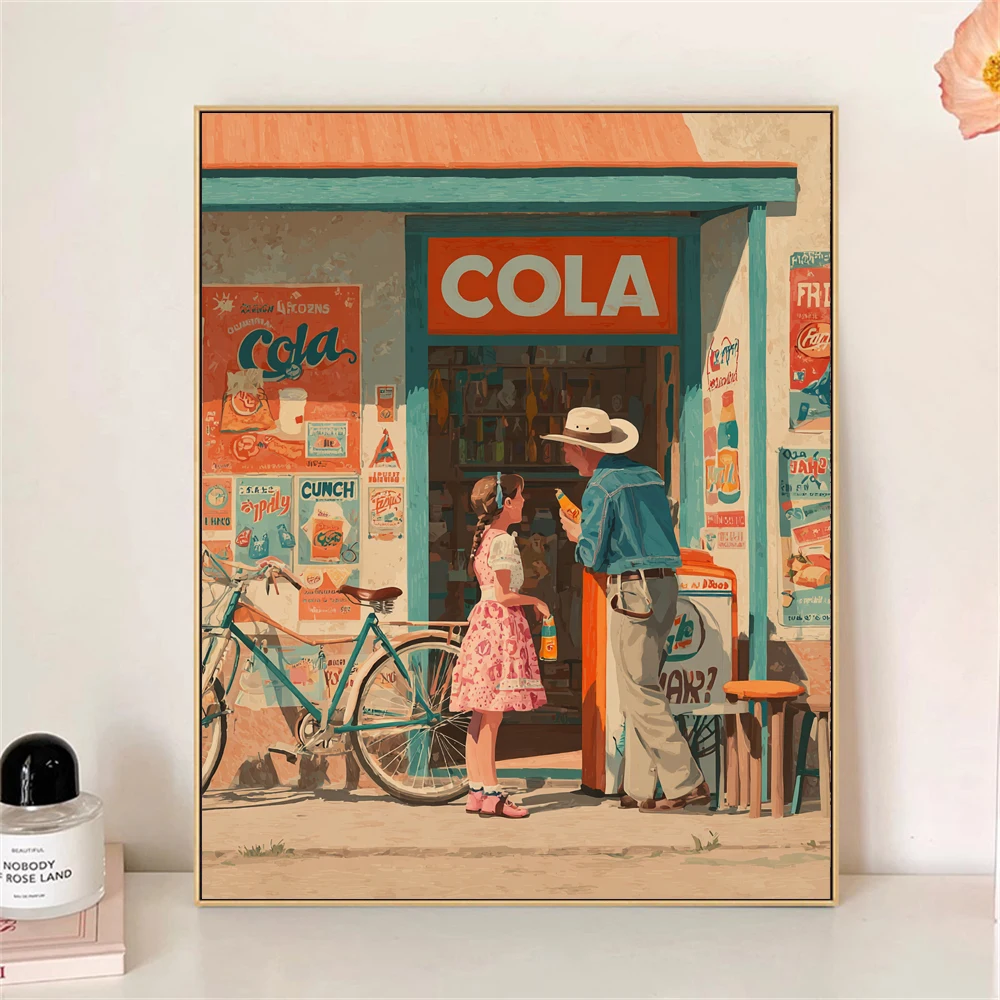 Paint by Numbers For Adult Kit Afternoon Grocery Store Dropshipping acrylic Oil Painting Canvas by Number Home Decor