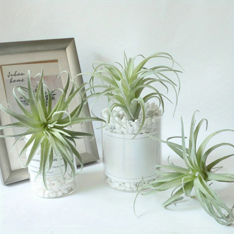 عشب أناناس اصطناعي ، نباتات هواء عصارية صغيرة ، زهور اصطناعية ، منزل ، حديقة ، شرفة ، جدار ، حفلة احتفالية ، 1 ديكور