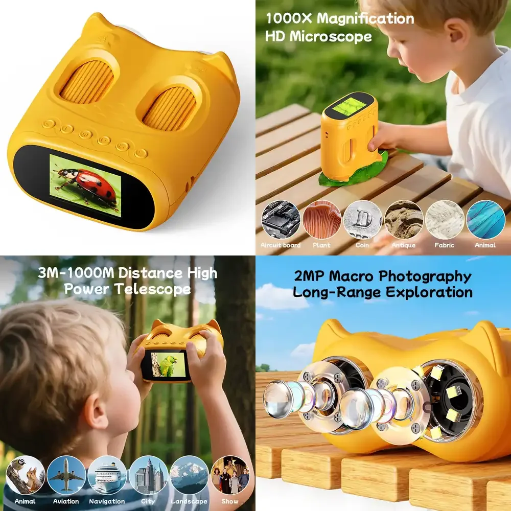 

Portable Plastic Digital Microscope Telescope Educational Science Toy Optical Microscope Camera for Kids