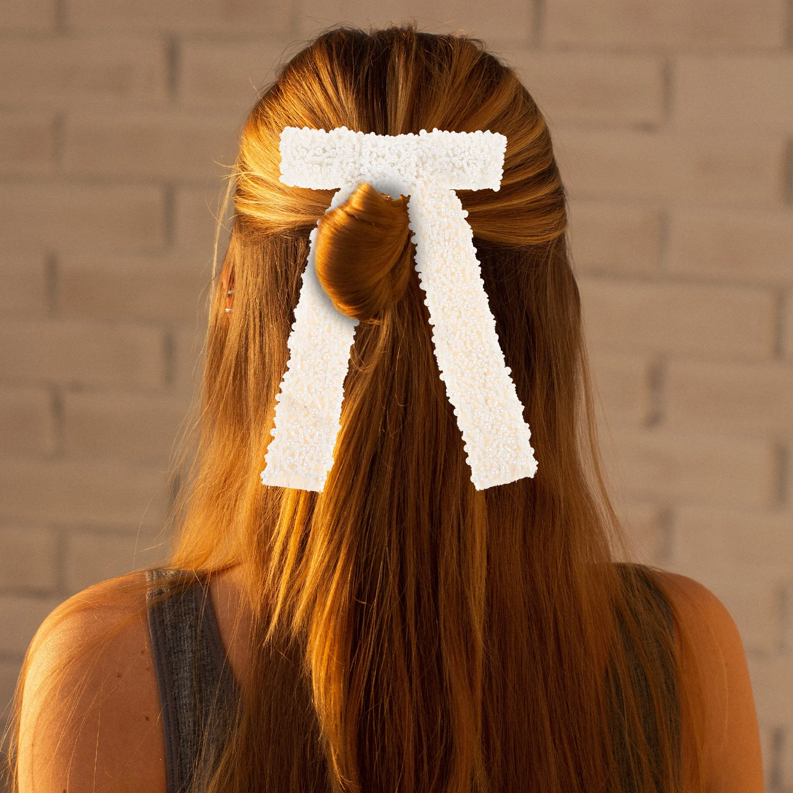 

Pearl Headdress Hair Bow Clips for Women Ponytail Styling Barrettes Pin Accessories Clasp Elegant