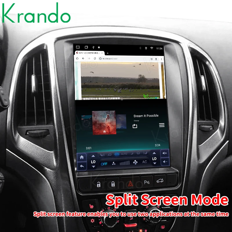 Krando 9.7 ''Telsa شاشة راديو السيارة DVD لأوبل أسترا J 2009-2015 بويك اكسل GT XT 2009-2015 واي فاي الملاحة نظام تحديد المواقع ستيريو