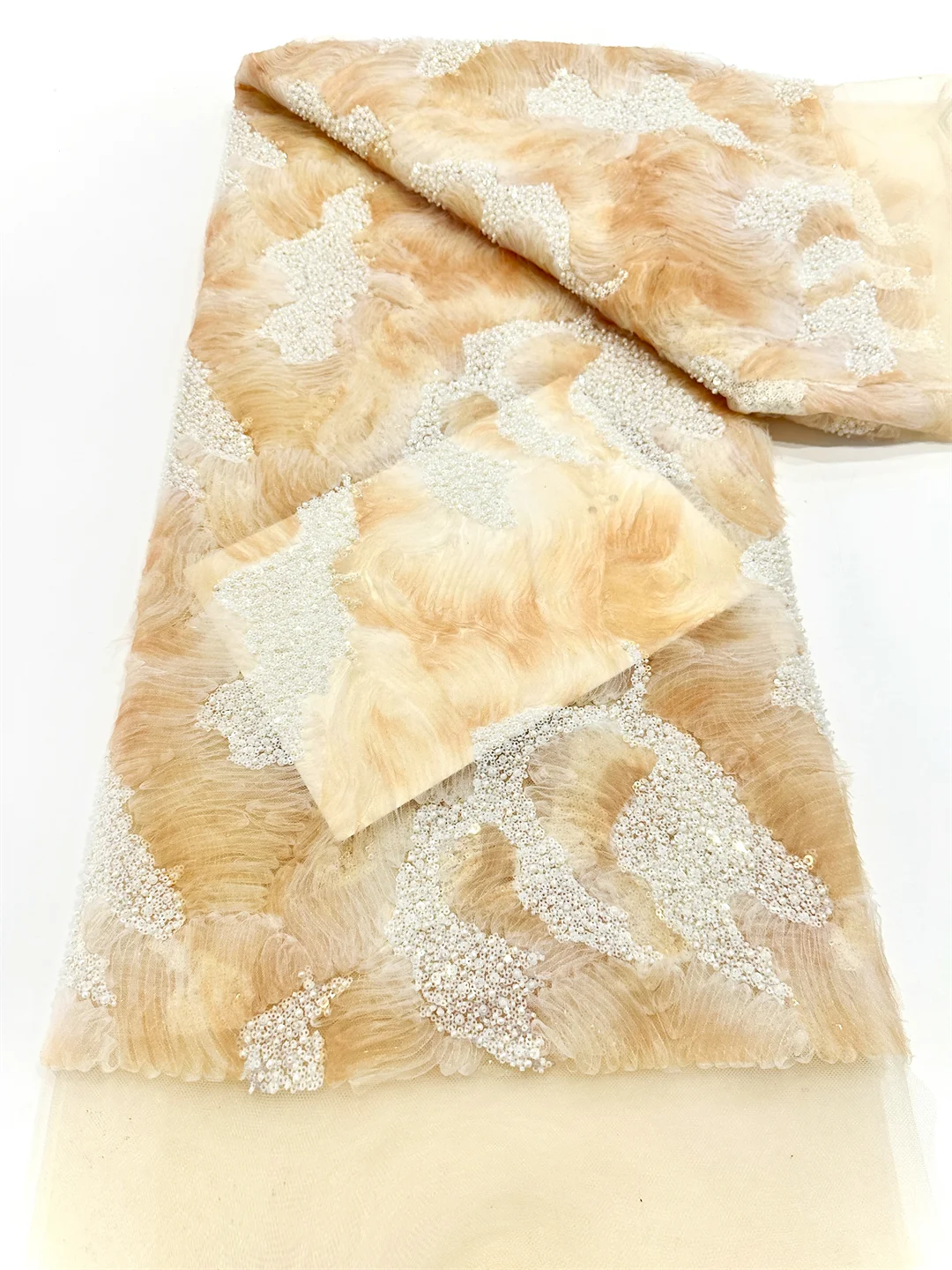 

Африканская кружевная ткань с блестками и бисером, нигерийская свадебная ткань высокого качества, французская тюль, кружевная ткань для свадебных платьев