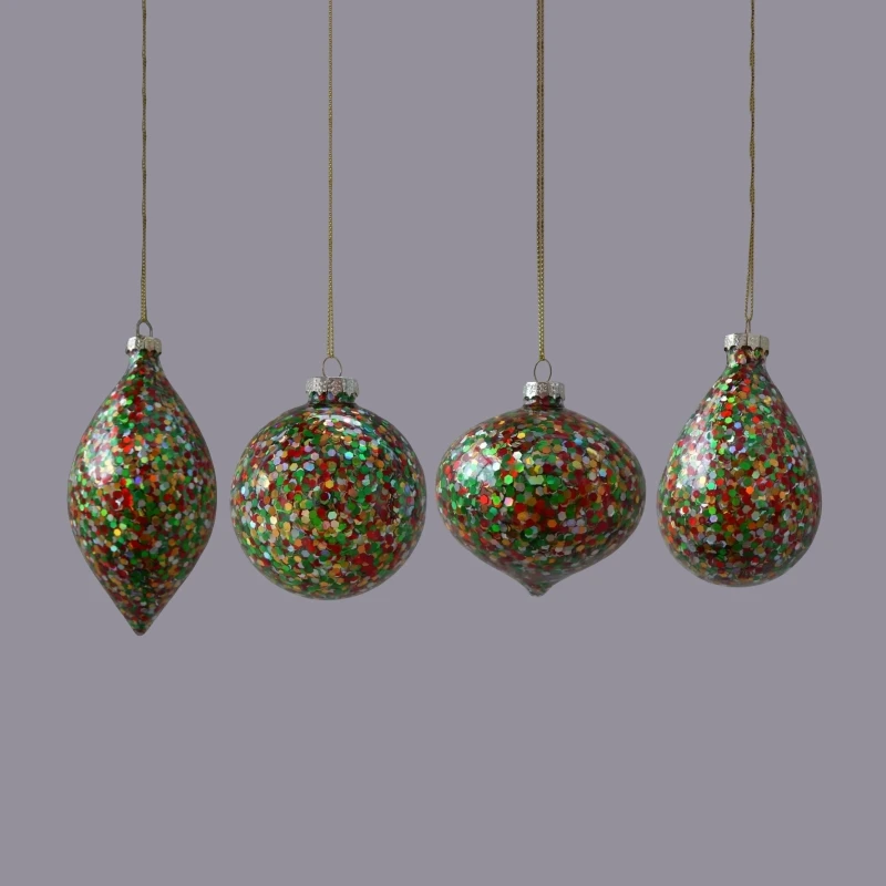 

Free Shipping 8pcs/pack Different Design Color Series Handmade Glass Pendant Home Decoration Christmas Day Tree Hanging Ornament