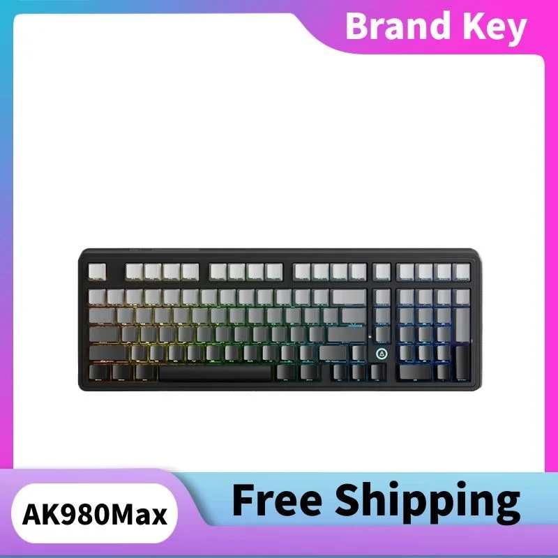 AJAZZ AK980 MAX Wired Magnetic Switch Keyboard 0.01mm 8K Mechanical Keyboards Hot Swap ARGB E-sports Games Customized Keyboard