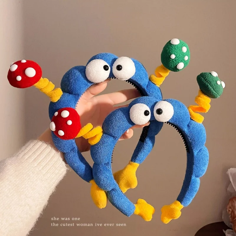 New Creative Funny Cartoon Plush Children Headband Twist Stick Hairband with Big Eyes Doll For Birthday Gift Photography Props