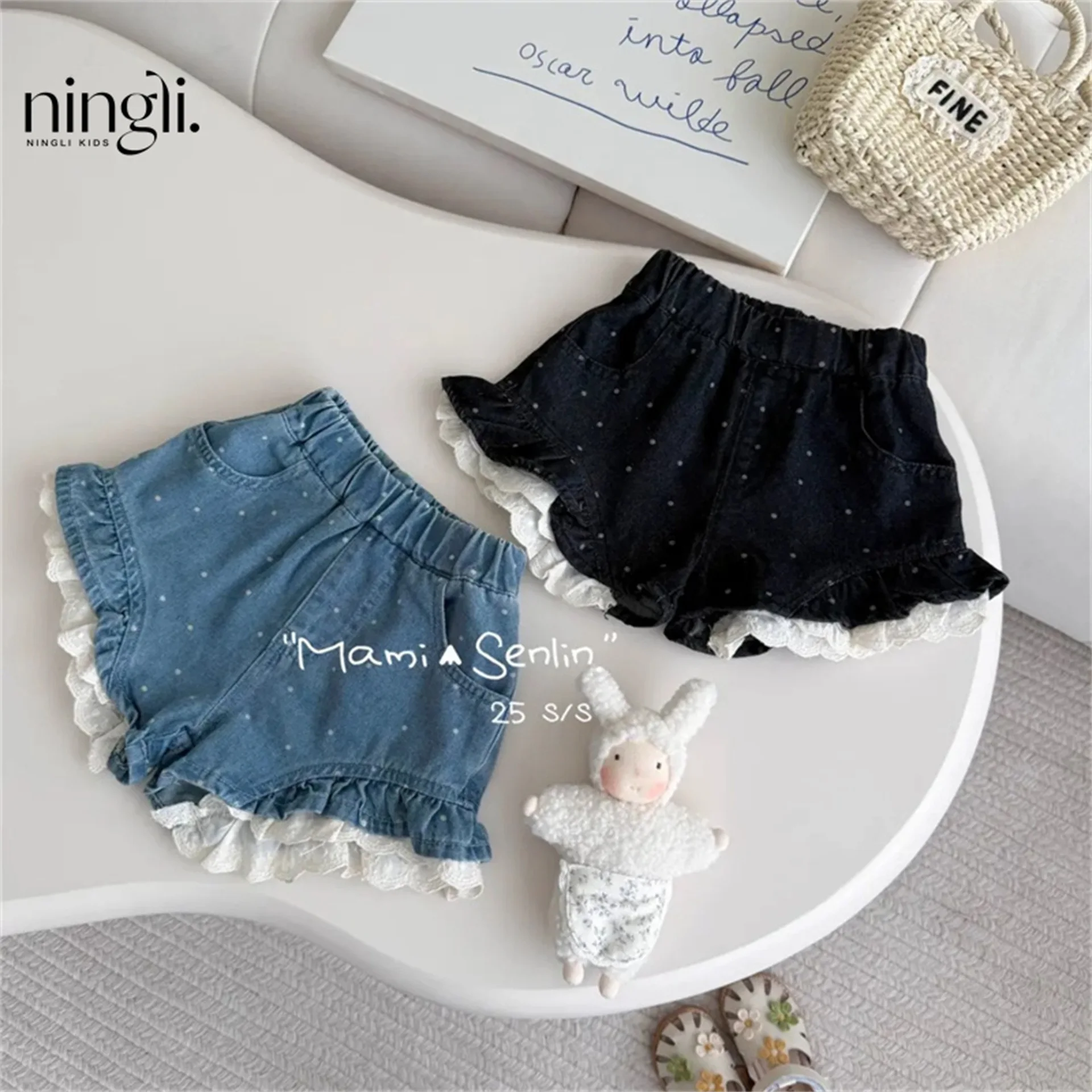 2026 Summer New Girls Shorts Cute Baby Girl Lace Pants Children Casual Pants Kids Jeans Toddler Shorts Infant Clothes