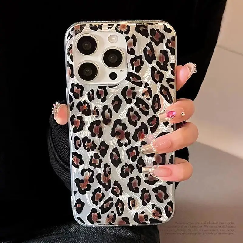 Luxury Laser Leopard Print Silicone Phone Case For Xiaomi Redmi Note 13 12 Pro Plus 5G 12S 11S 10S Redmi 10 12 12C 13 13C Cover