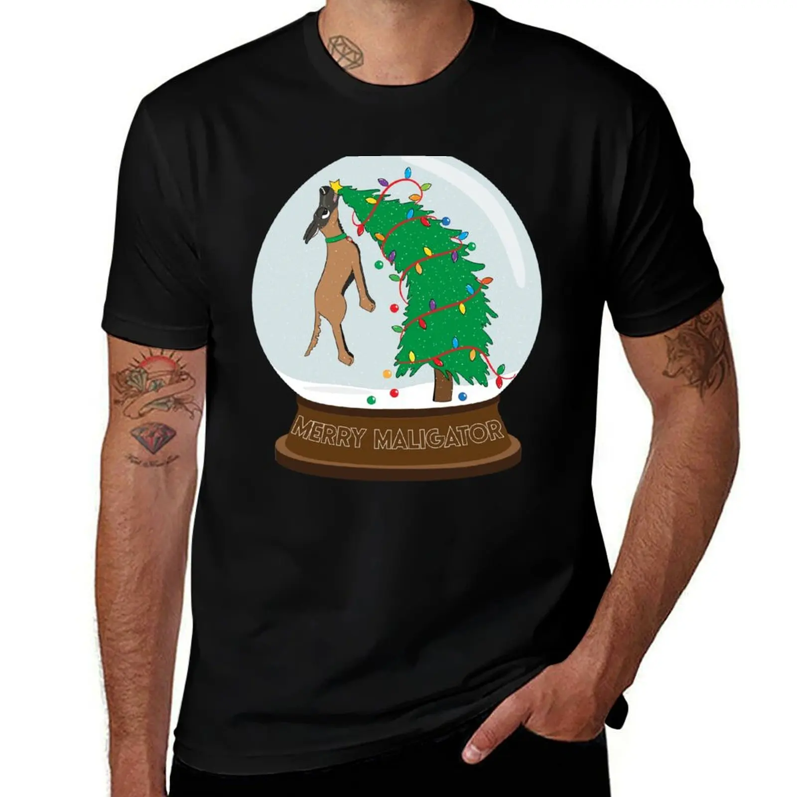 Merry Maligator Globe T-Shirt Streetwear Print Tee Shirt T-Shirt