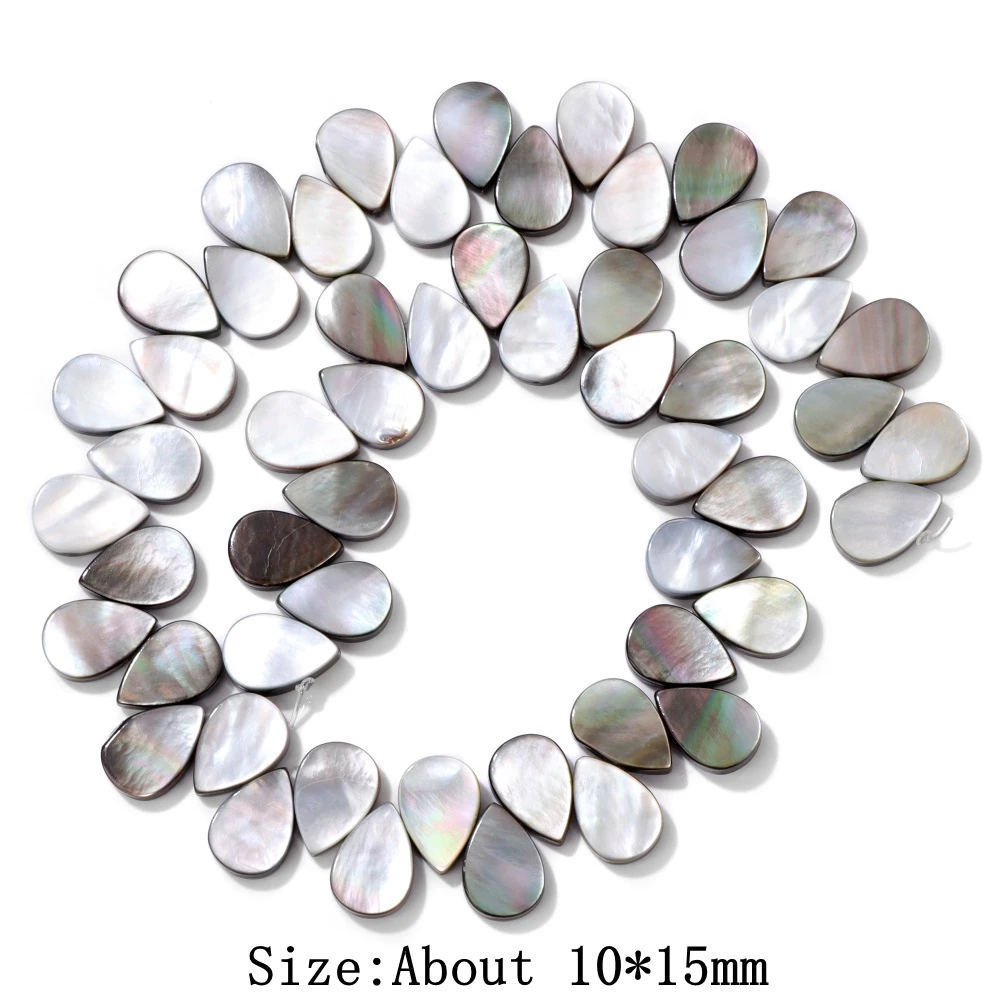 Wholesale Gray Mop Shell Beads Natural Mother of Pearls Bead Smooth Loose Spacer Charms Beads for Handmade Making DIY Finding