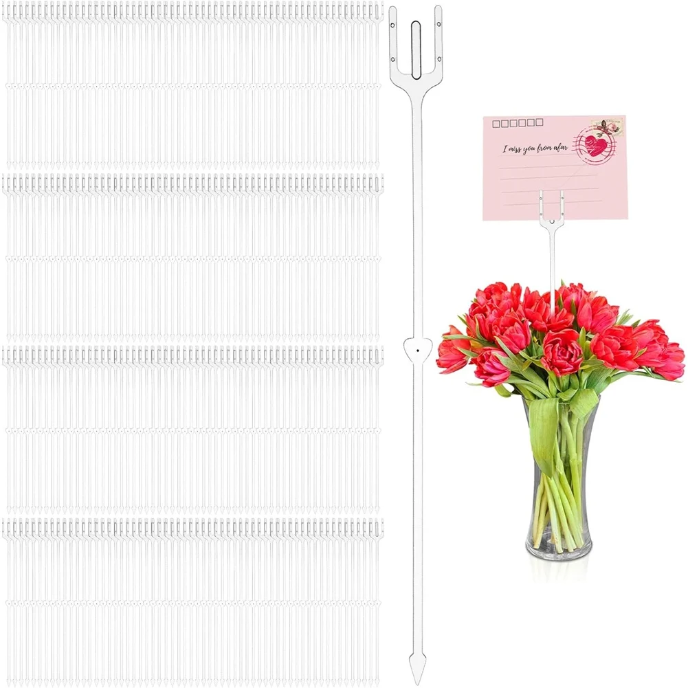 ABGG-Kopf-Fotostäbchen mit Blumenmuster (Kunststoff), 12,2 Zoll Länge, 320 Stück Kartenhalter-Picks für Blumenarrangementskörbe