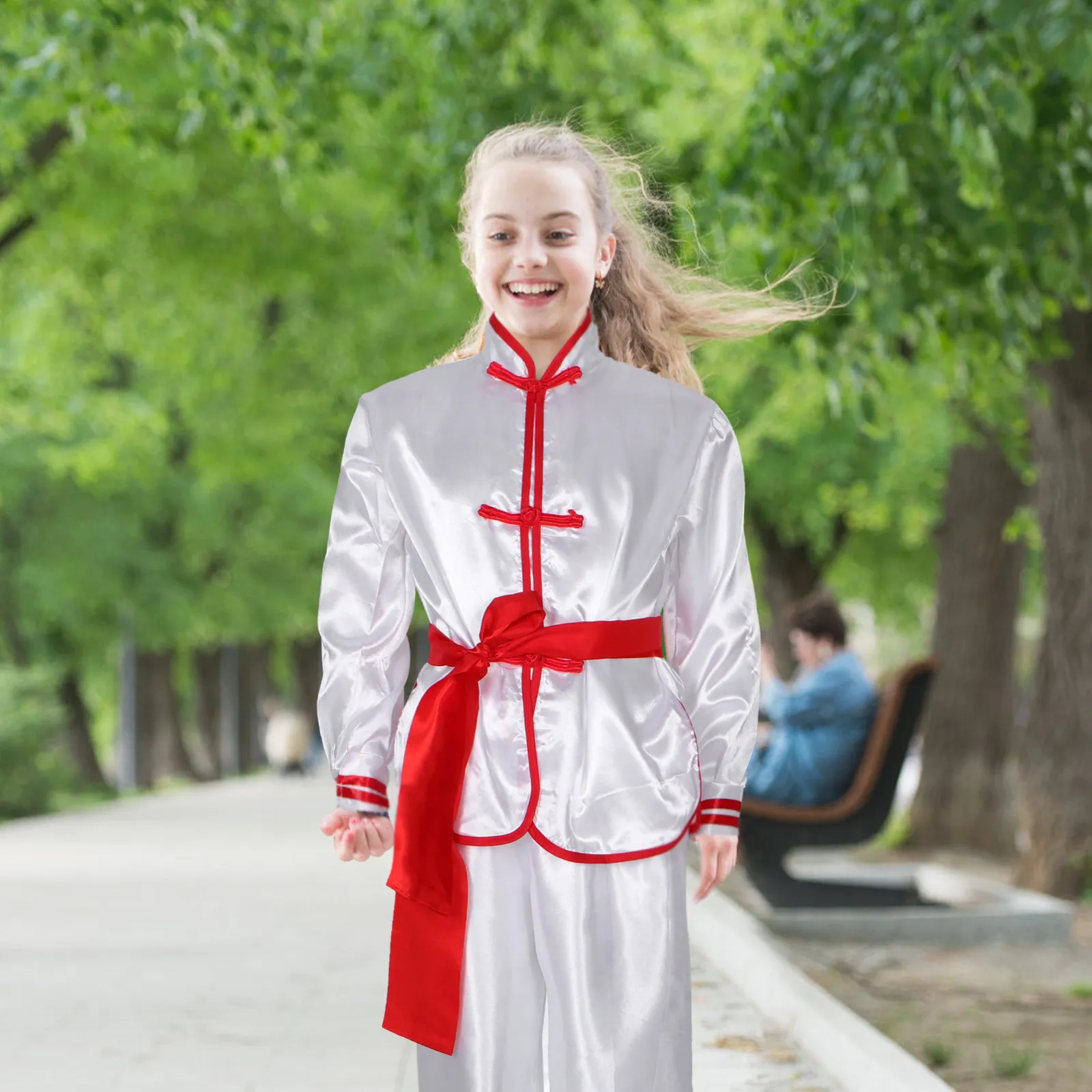 1Set Childrens Martial Performance Attire Soft Breathable Fabric Kung Fu Tai Karate Uniform for Practice Training and Stage