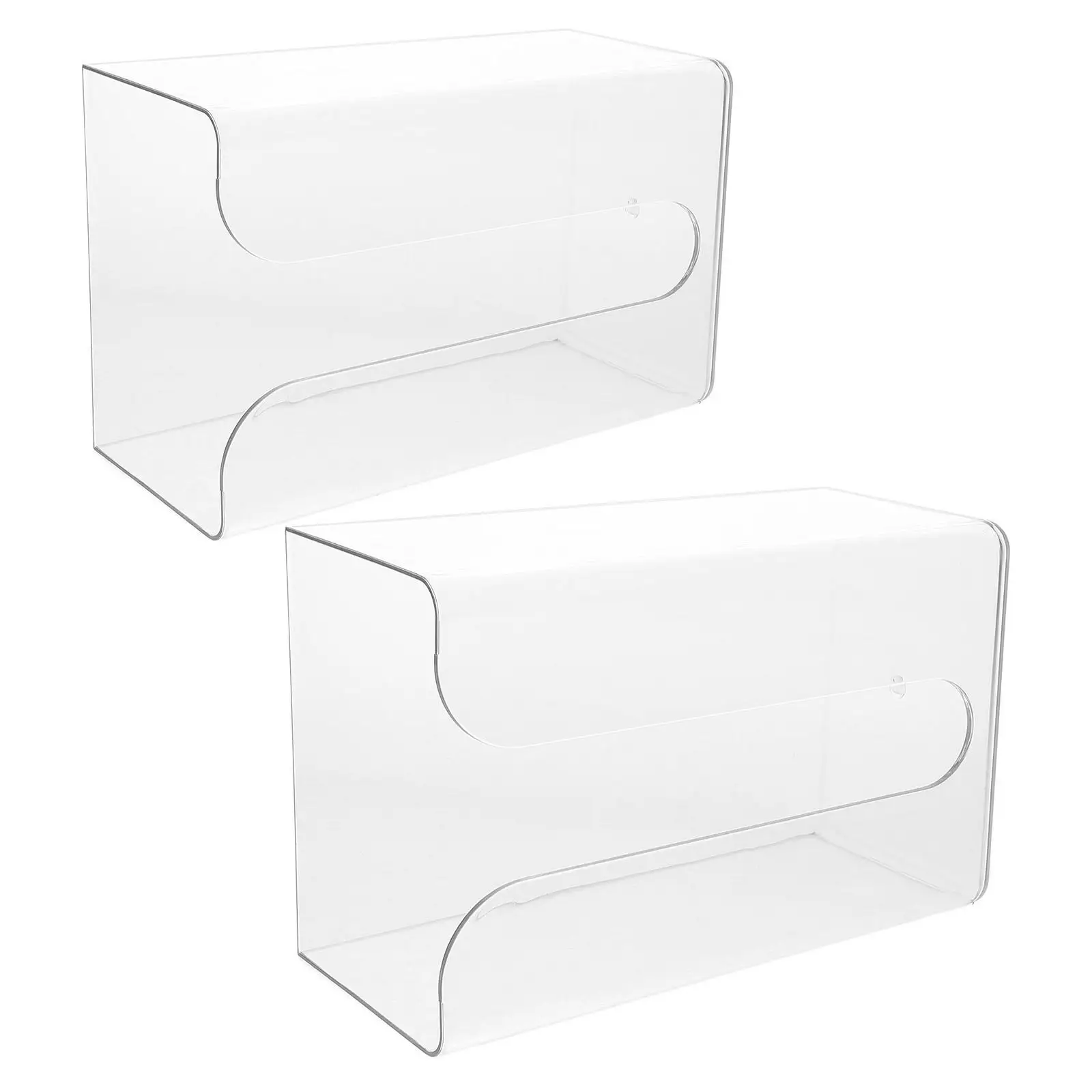 

Wall Mounted Tissue Box Holder 2 Pcs Plastic Bathroom Rack Non Punching Dispenser Paper Towel Storage Home Organization
