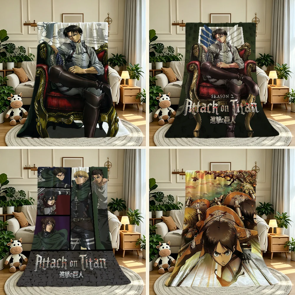 A-Attack on Anime T-Titan Blanket Throw Super Cosy Plush Living Room Sofa Couch Childish Birthday Gifts