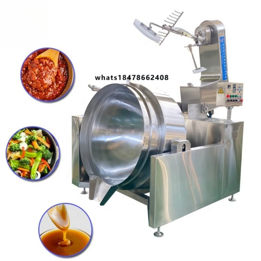 Industrial Double Planetary Cooking Mixer Machine High Capacity Chili Sauce Curry Paste Sauce Making Machine