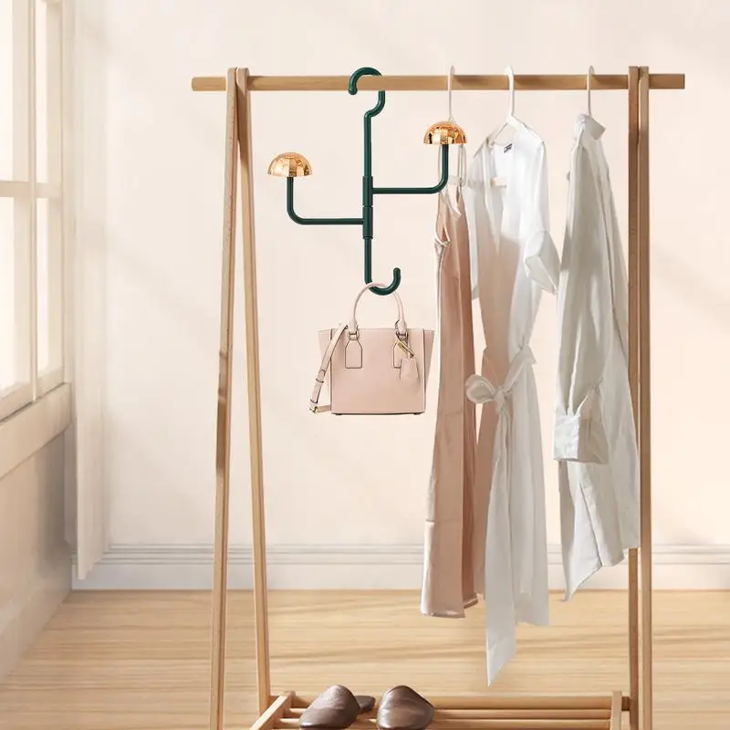 Gantungan mantel berputar 360 derajat, gantungan mandi dapat diputar, rak mantel dengan tiga lengan, kait penyimpanan tanpa lubang untuk pintu masuk kamar mandi