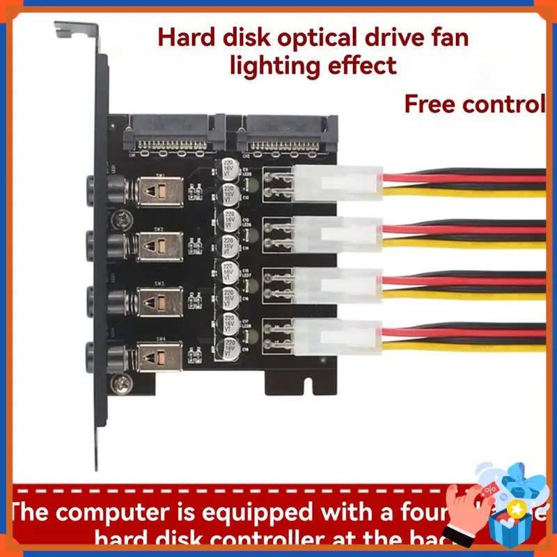 Compact Dual Channel Hard Drive Controller Power Saving PCI Expansion Card SATA Cable Enhances PC Performance