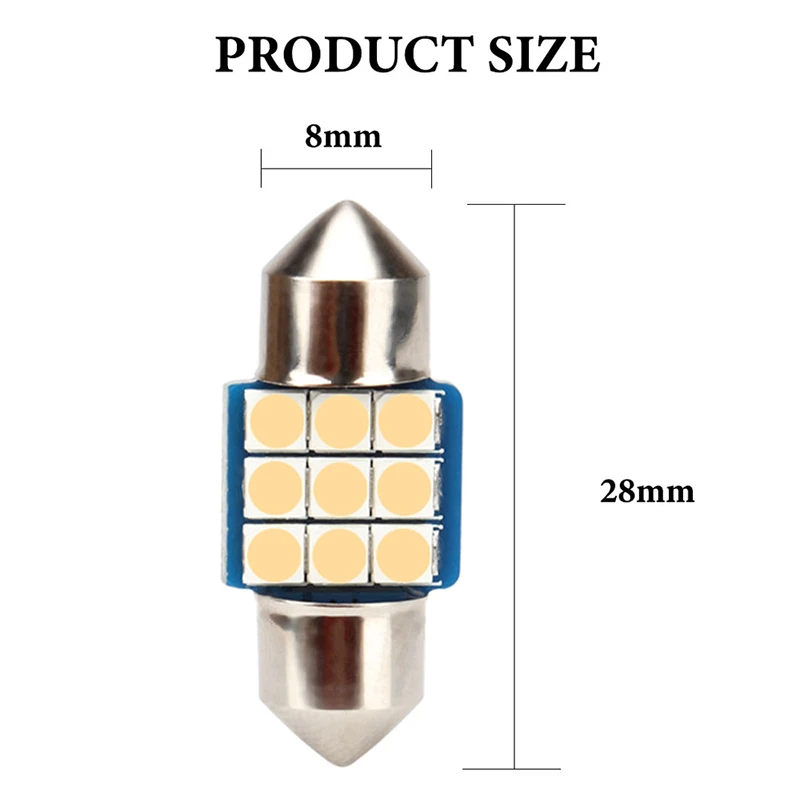 2pcs c5w 28mm led interior lighting for the car 28mm festoon led Reading light Dome lights Trunk Luggage Lights Map light 6000k