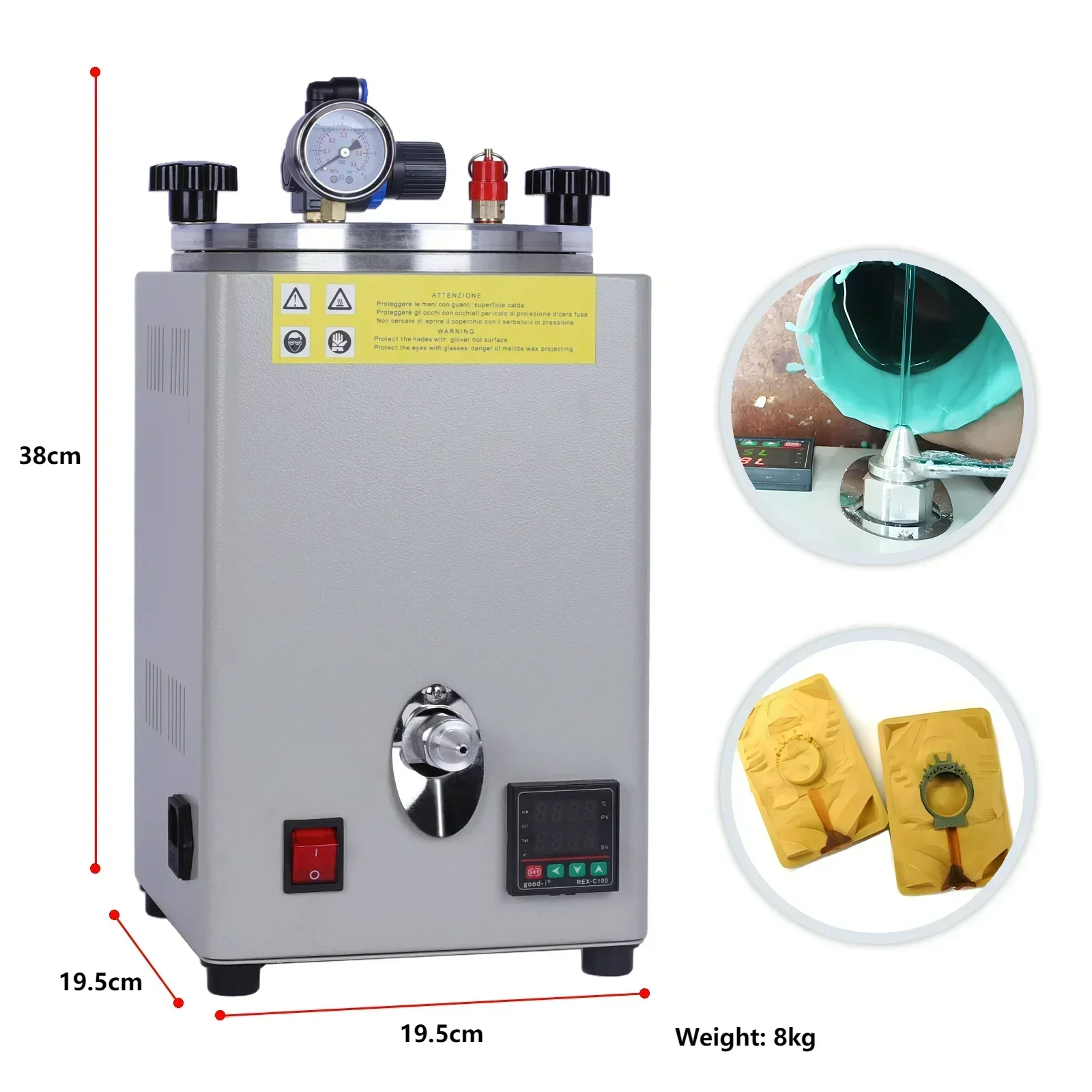 PHYHOO Pump Wax Injector Jewelry Injection & Casting Machine for Jewellery Equipment Wax Melting Mold Making Golds Machine