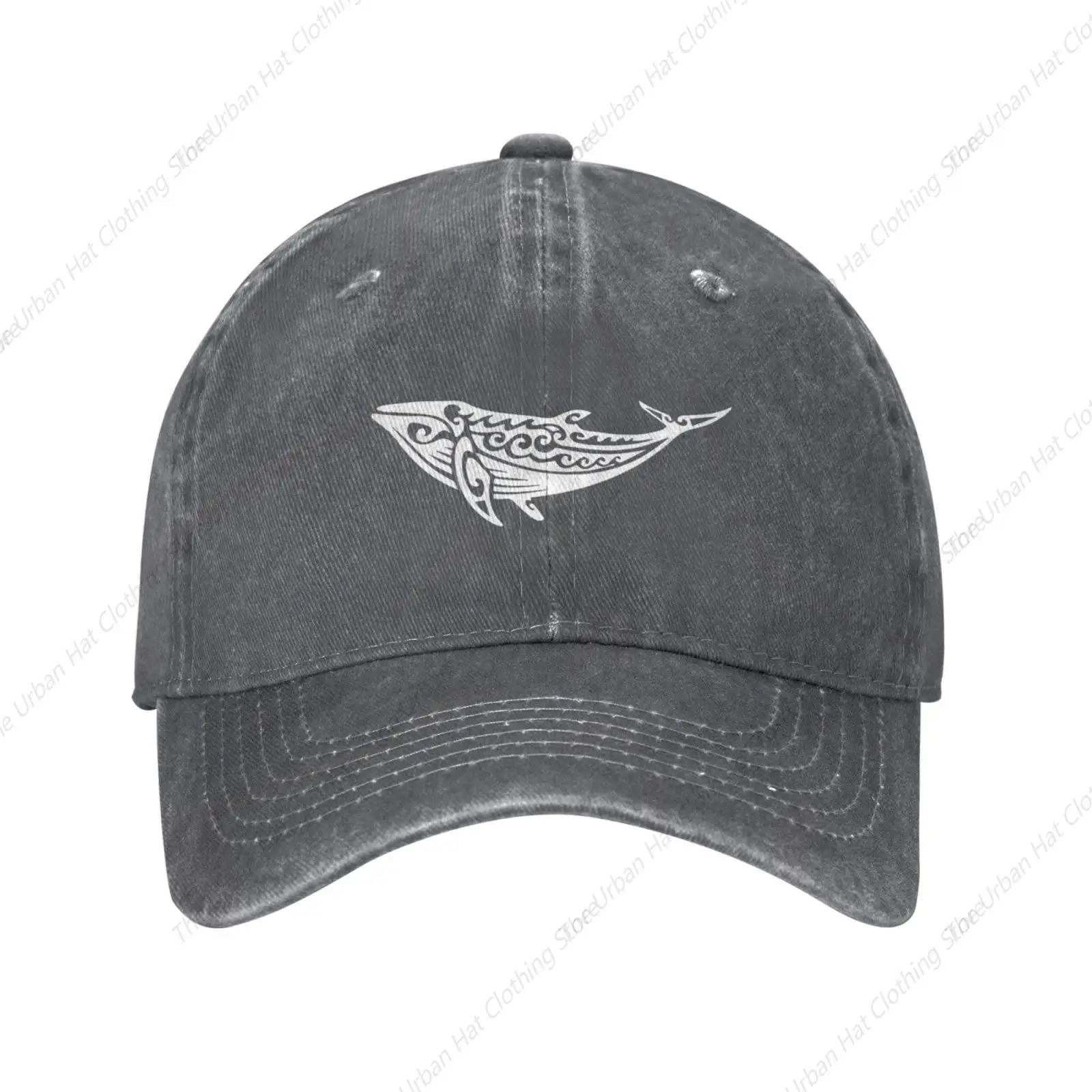 

Whale Vintage Adjustable Washed Denim Cotton Low Profile Mens Dad Trucker Hat Baseball Cap for Men Women Unisex Headwear