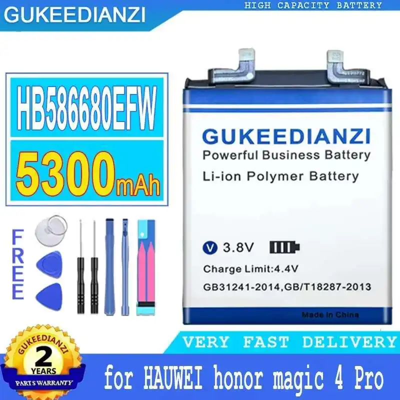 

For Huawei Honor Magic 4 Pro 4Pro Magic4 Mobile Phone Battery Long-Lasting HB586680EFW Premium Replacement 5300Mah