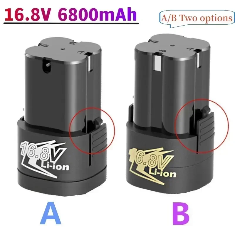 New 16.8V 6800mAh Lithium Battery 18650 Li-ion Power Tools Accessories For Cordless Screwdriver Electric Drill Batter