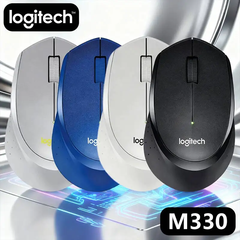 

Logitech M330 Silent Wireless Mouse 2.4GHz Cordless Comfort Grip Quiet Clicks for PC Mac Laptop Home Office