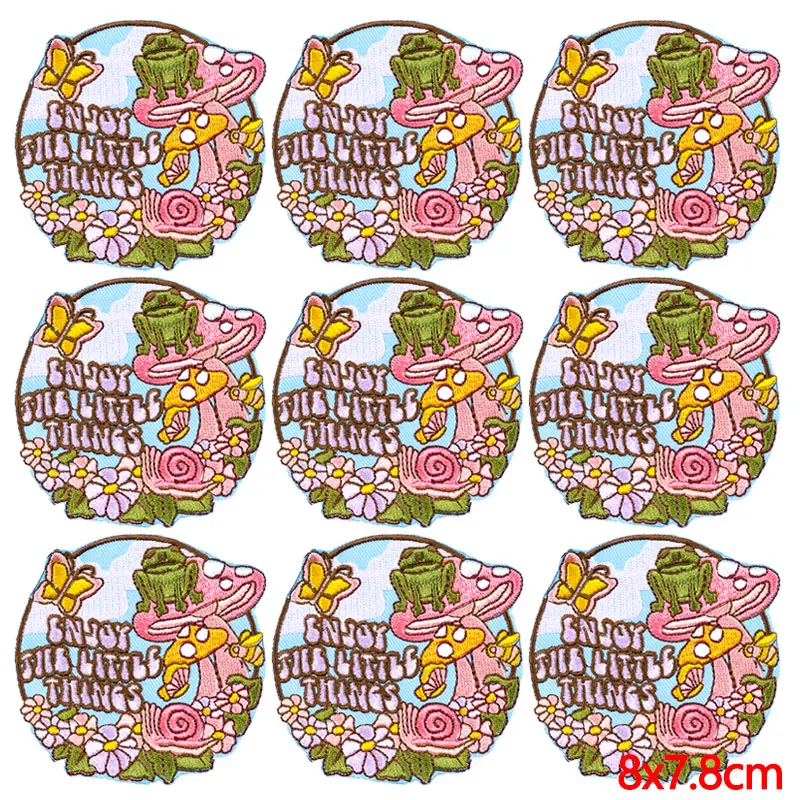 10Pcs/Lot Wilderness Forest Patch Iron On Patches For Clothing Flower Embroidery Patches For Clothes Sewing Fusible Patch Badges