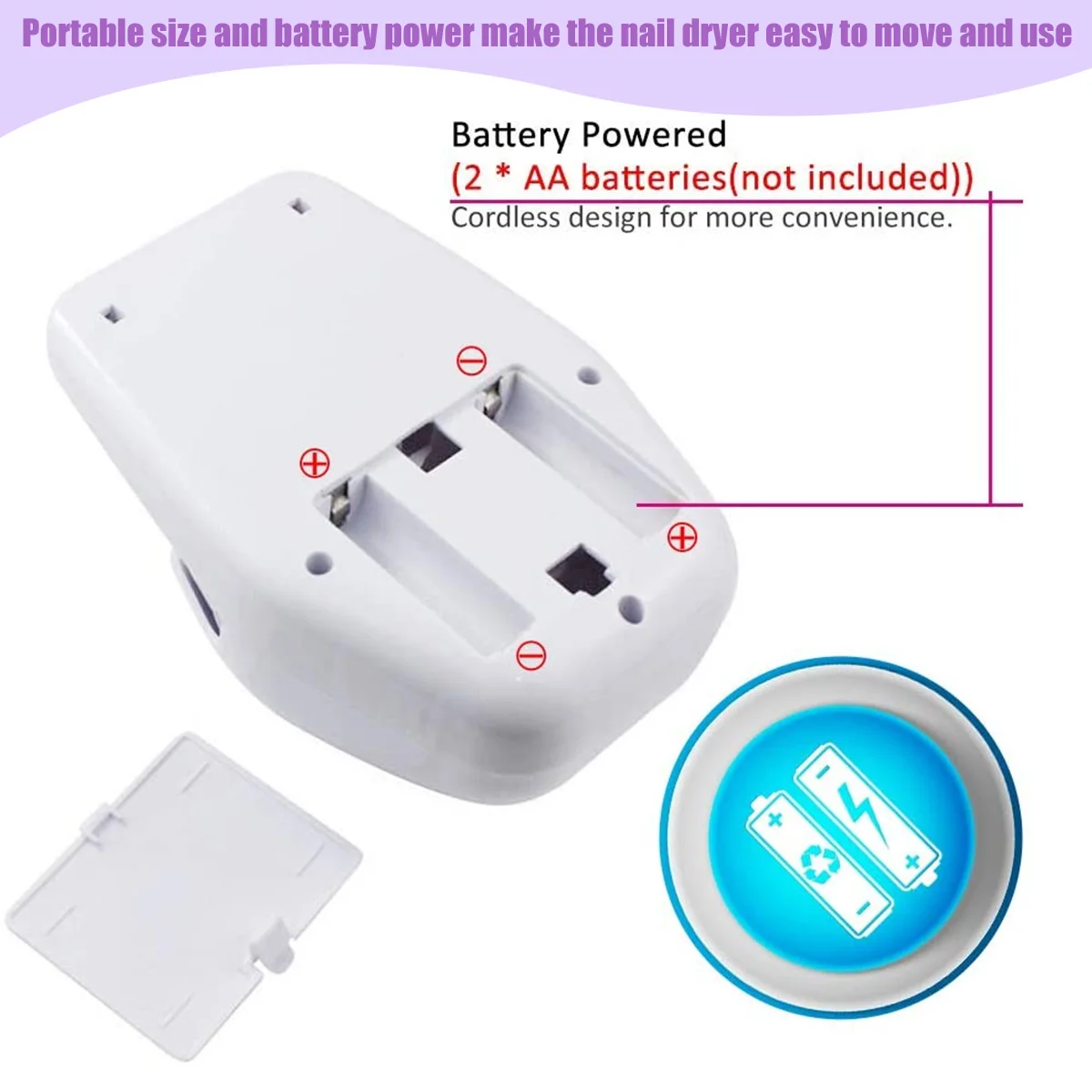 Mini Nail Dryer Quick Drying Portable Blow Nail Dryer for Regular Nail Polish Battery Operated Nail Fan Dryer Nail Art Safe Tool image 5
