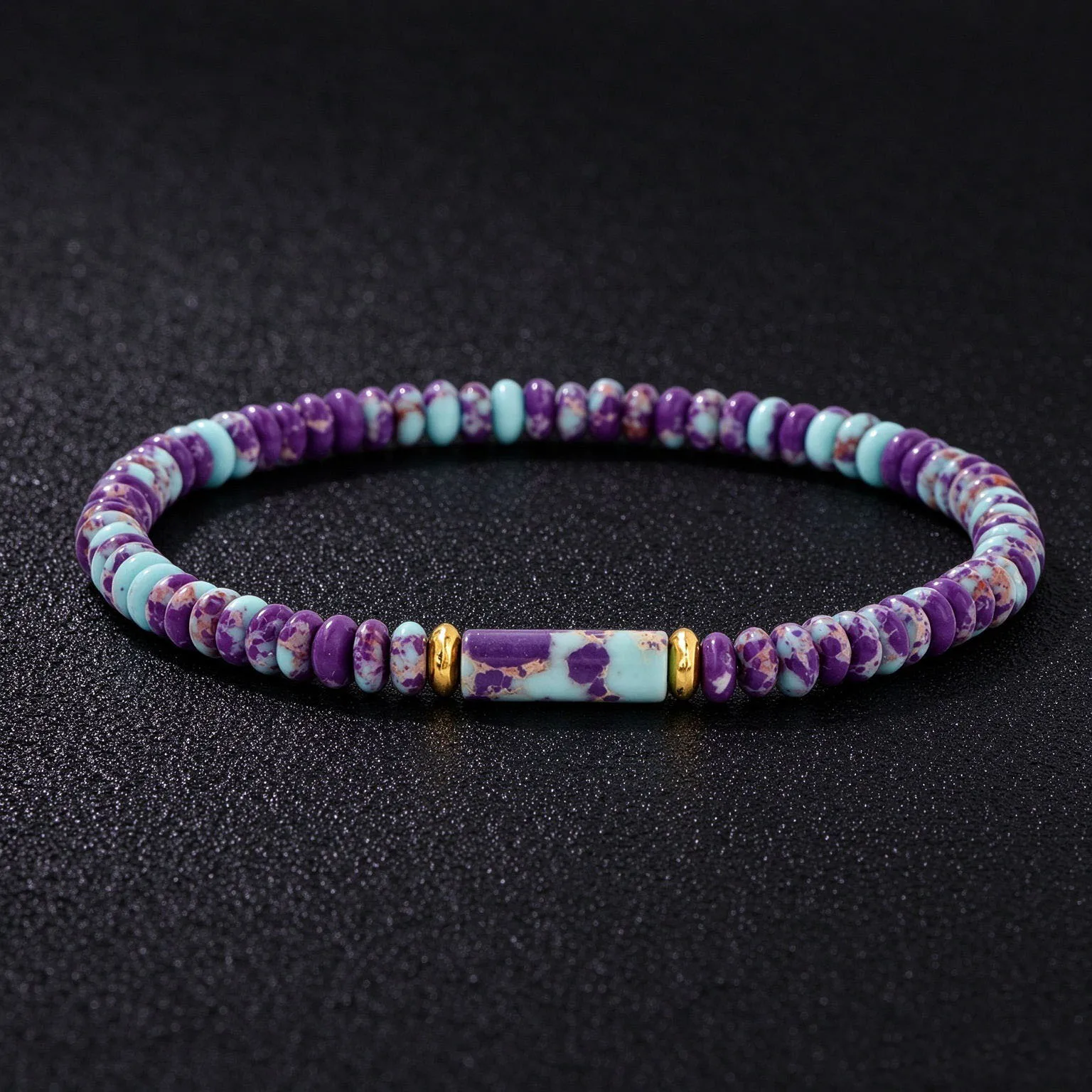 2x4mm Colorful Emperor Stone Abacus Beads Charm Bracelet Handmade Elastic Bracelets for Women Men Couples Jewelry Gift