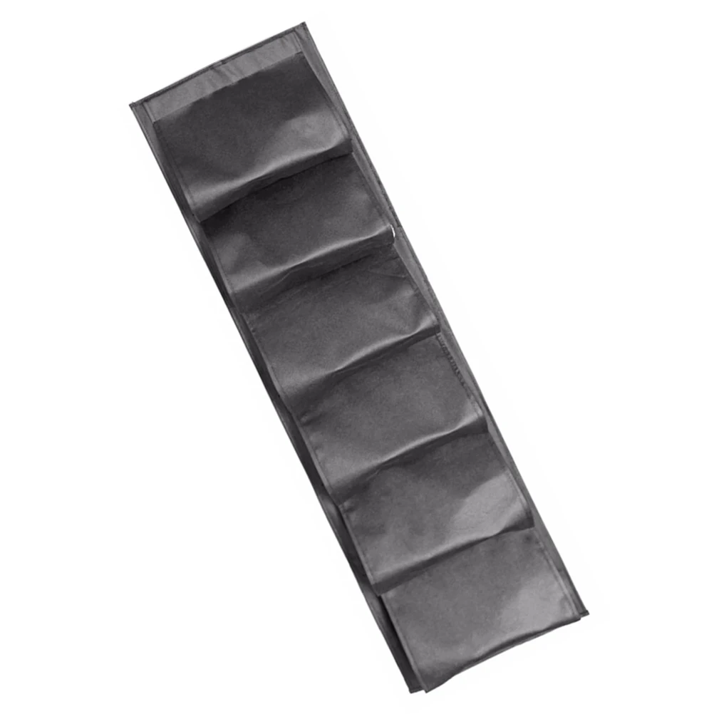 

Gray 6-Grid Double-Sided Wardrobe Organizer Bag Clothes Towels Shoes Storage Hanging Closet Non-woven Fabric Wall Bags