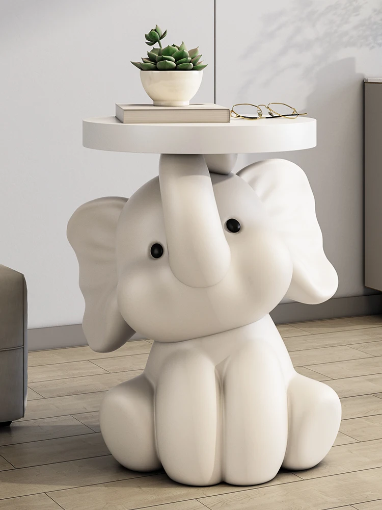 Home Decor Interior Figurines Creative Elephant Statue Side Table Living Room Home Ornaments Coffee Tables Bedside Storage Rack