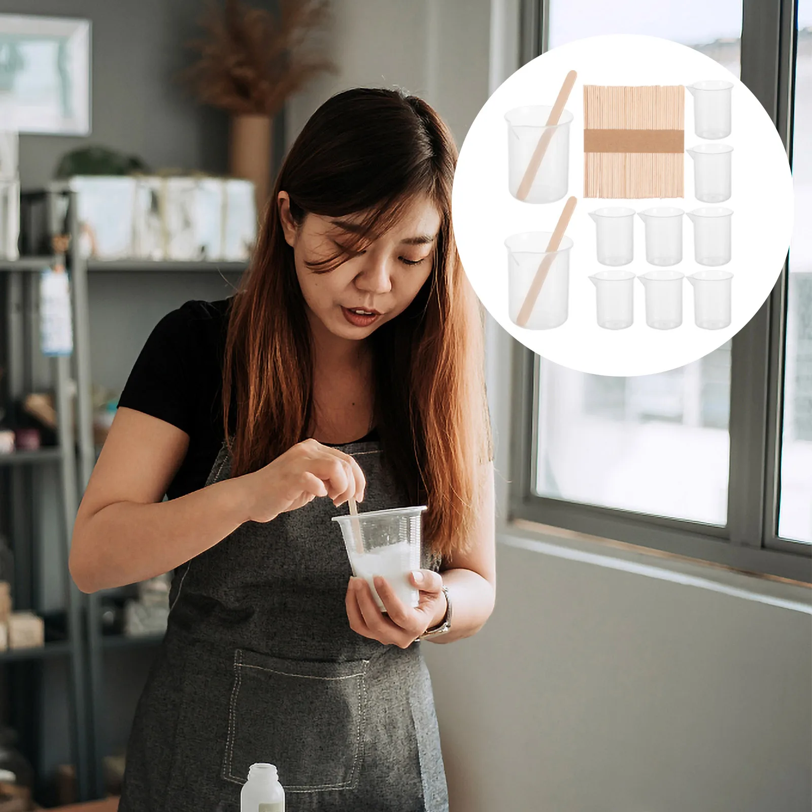 

1Set Epoxy Resin Mixing Cups Set Convenient Silicone Measuring Cups Easy Pour Paint Mixing Jewelry Making Supplies