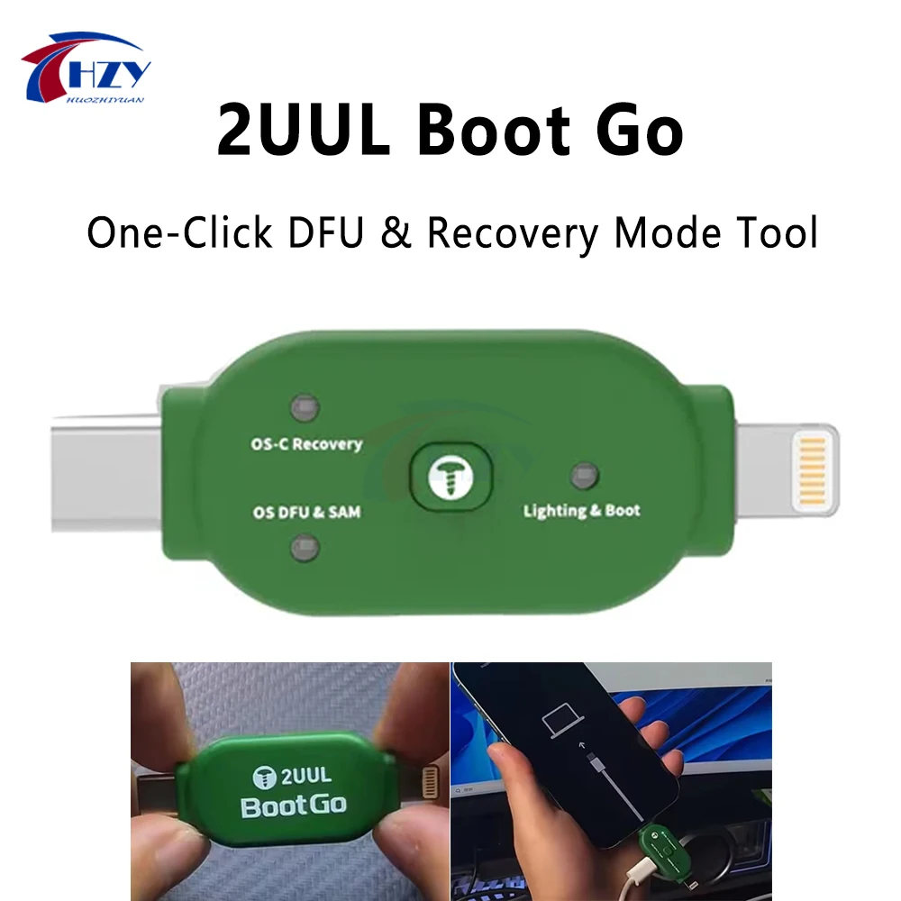 2UUL BootGo TG01 One Click Enter DFU Recovery Mode Adapter For iPhone iPad One-Click DFU Flashing Restart Mode Tool