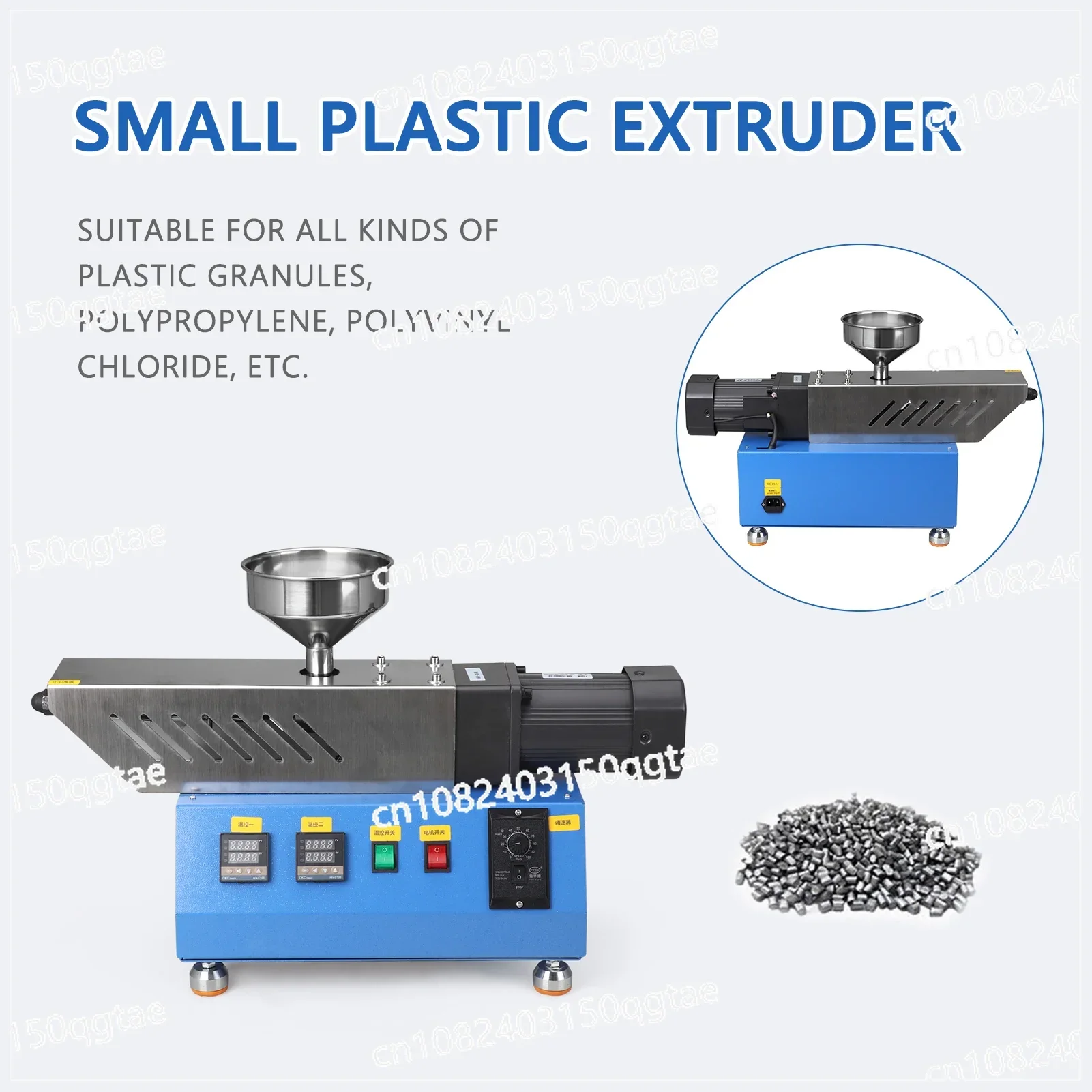 Single Screw Extruder Laboratory Plastic Extruder Machine Polymer Injection Molding Crusher Traction Water Tank ABS Extrusion