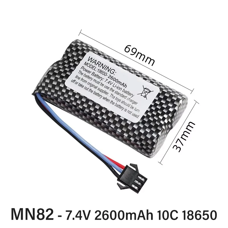 Remote Control Car 7.4V 2600mah Battery Charger LC79 MN82 MN128 MN78 for Watch Gesture Sensing Twisted RC Stunt Car SM3p