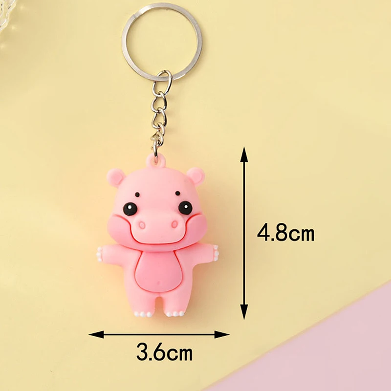 Cartoon Funny Baby Hippo Cute Keychains Keyring For Accessories Bag Pendant Car Keyring Jewelry Fans Gifts