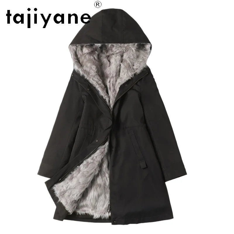 

TAJIYAN Real Whole Lamb Fur Coat Women Hooded Cold-Resistant Warm Ladies Jackets Casual Coats Winter Woman Clothing 2025 шуба